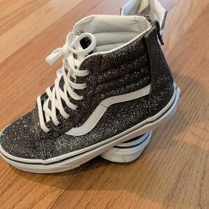 Vans Kids Sparkly High-Top Sneakers - Black and White